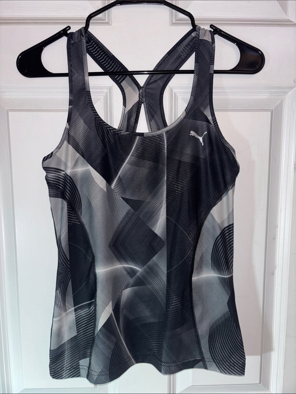 Puma Black & White Abstract Strappy Tank Cool Cell